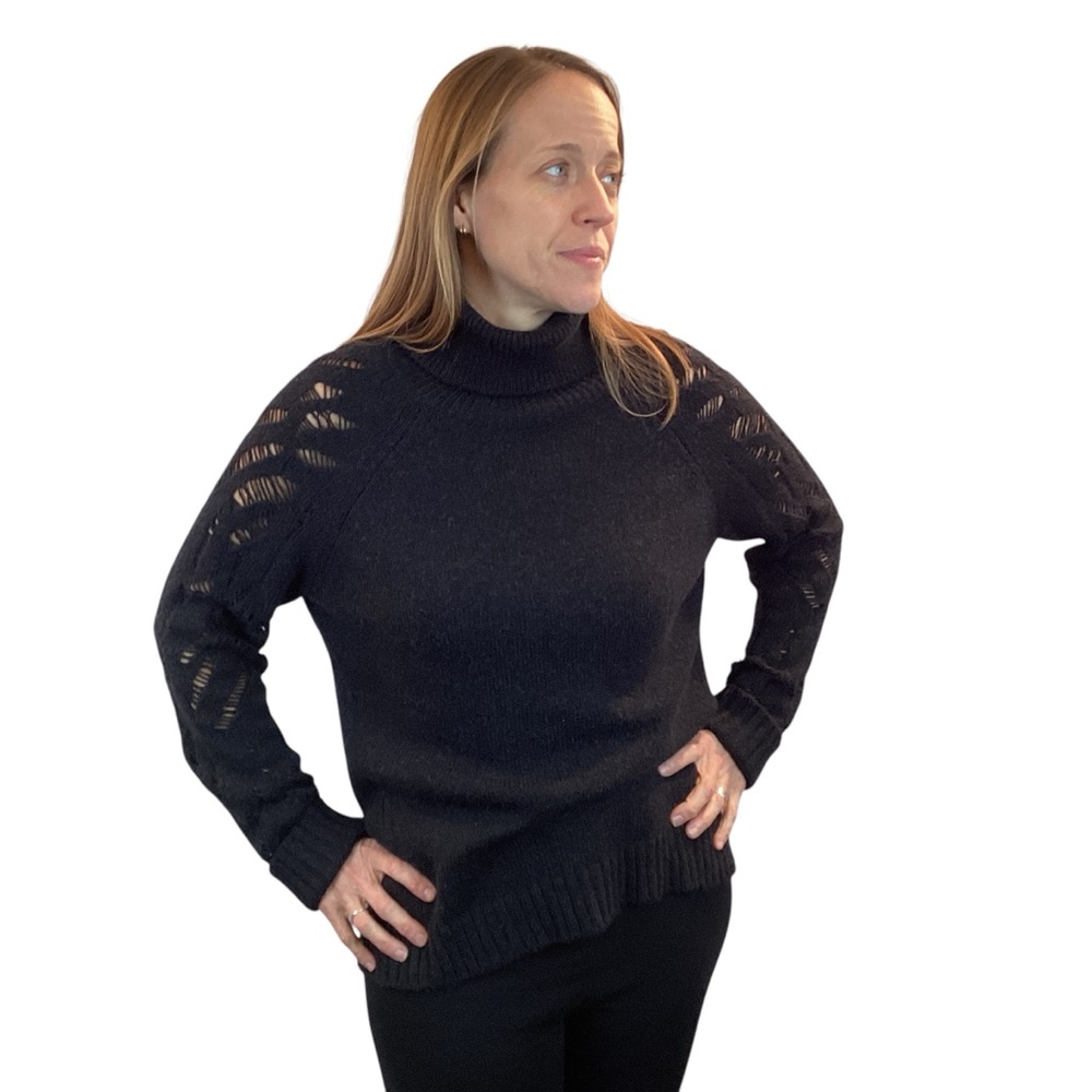 Vince Merino Wool Turtleneck Sweater Black